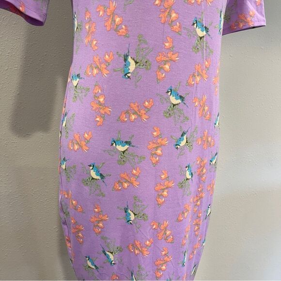 LuLaRoe Midi Julia Dress Short Sleeve Crew Neck size small - Picture 4 of 11
